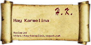 Hay Karmelina névjegykártya